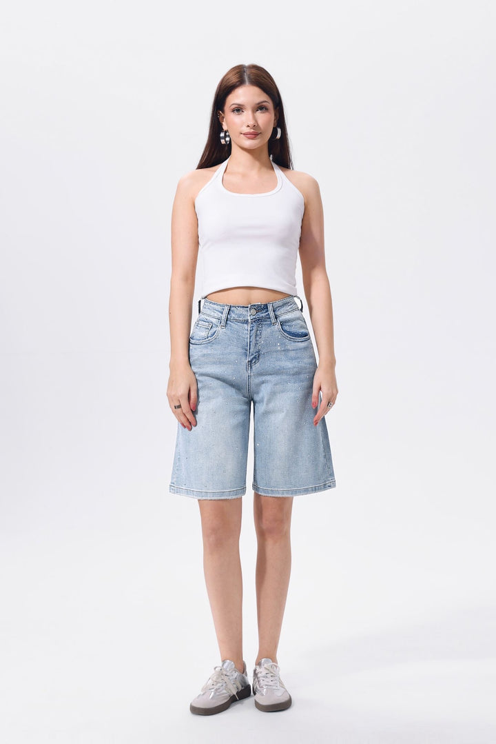 Luna Sparkle Bermuda Jeans – Light Denim HM8617-1