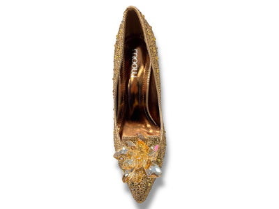 Glinsterende Luxe Hakken met Strass en Bloemdecoratie EG1640B