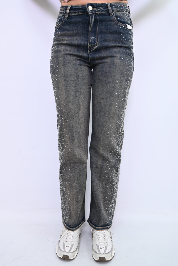 StarDust Speckled Denim Wideleg HelloMiss H927-2