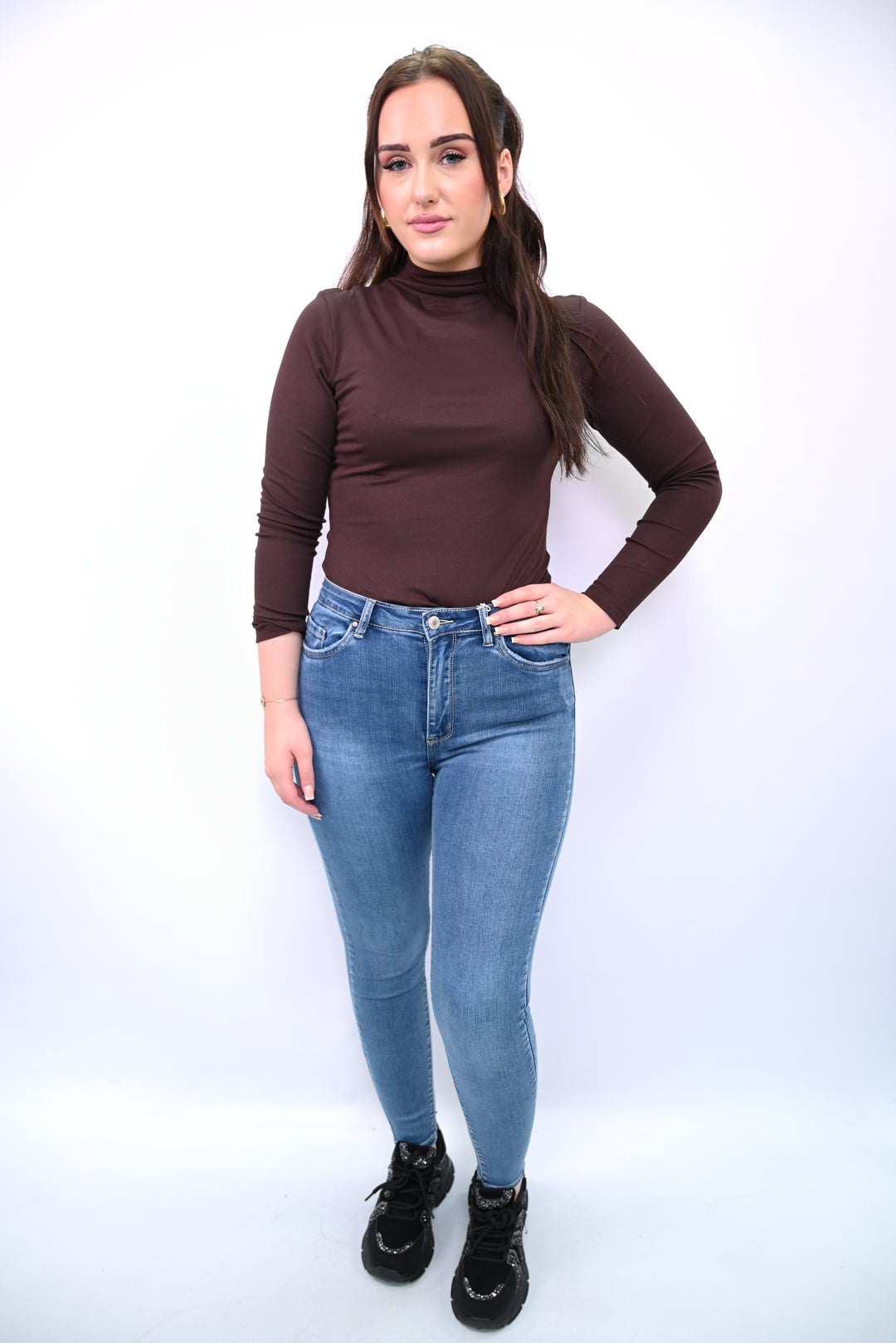 High-Rise Light Wash Skinny Jeans Megusto PT9005A