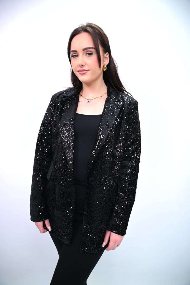 Blazer Paillette Sequin Blazer Cherry Koko 8309