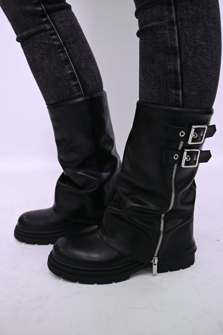 Nova Bikerboot – Zwart Leer RXJ-247