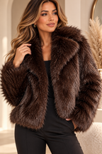 Chocolate Luxe Faux Fur Jacket 3568