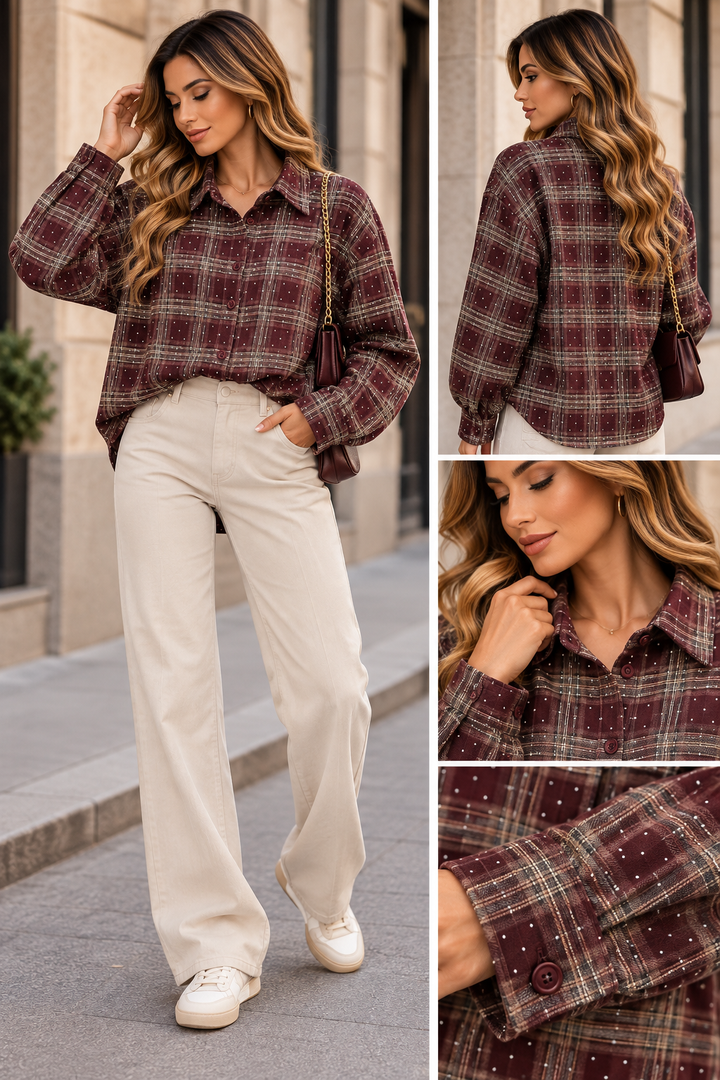 Sophia Checked Pearl Shirt EN125