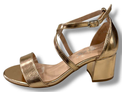 Stijlvolle Metallic Sandalen met Blokhak FI-218
