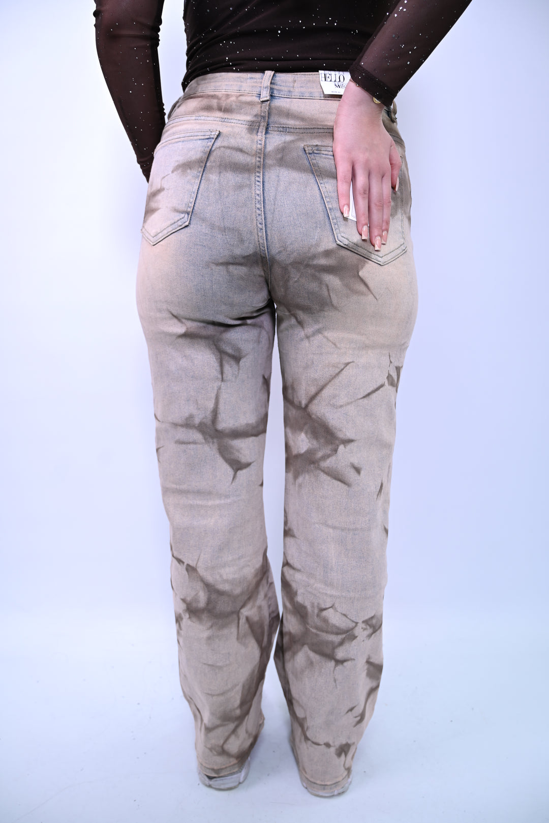 Voltage Fade” – Bleached Pattern Denim HelloMiss H976