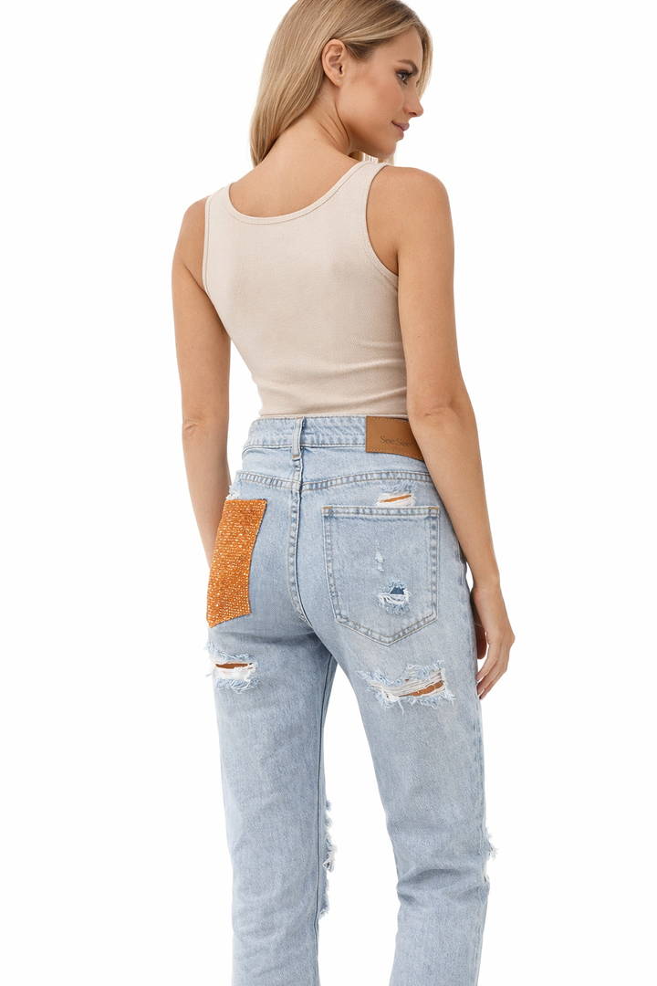 🧡SeeSee Wide Leg Jeans – Orange Spark Pocket 💛 Butter Yellow Spark Pocket A3976