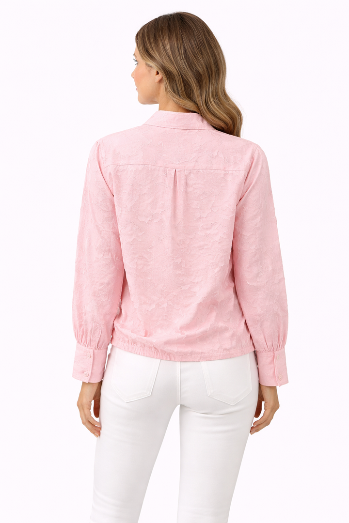 Elegante Jacquard Overslag Blouse 92288