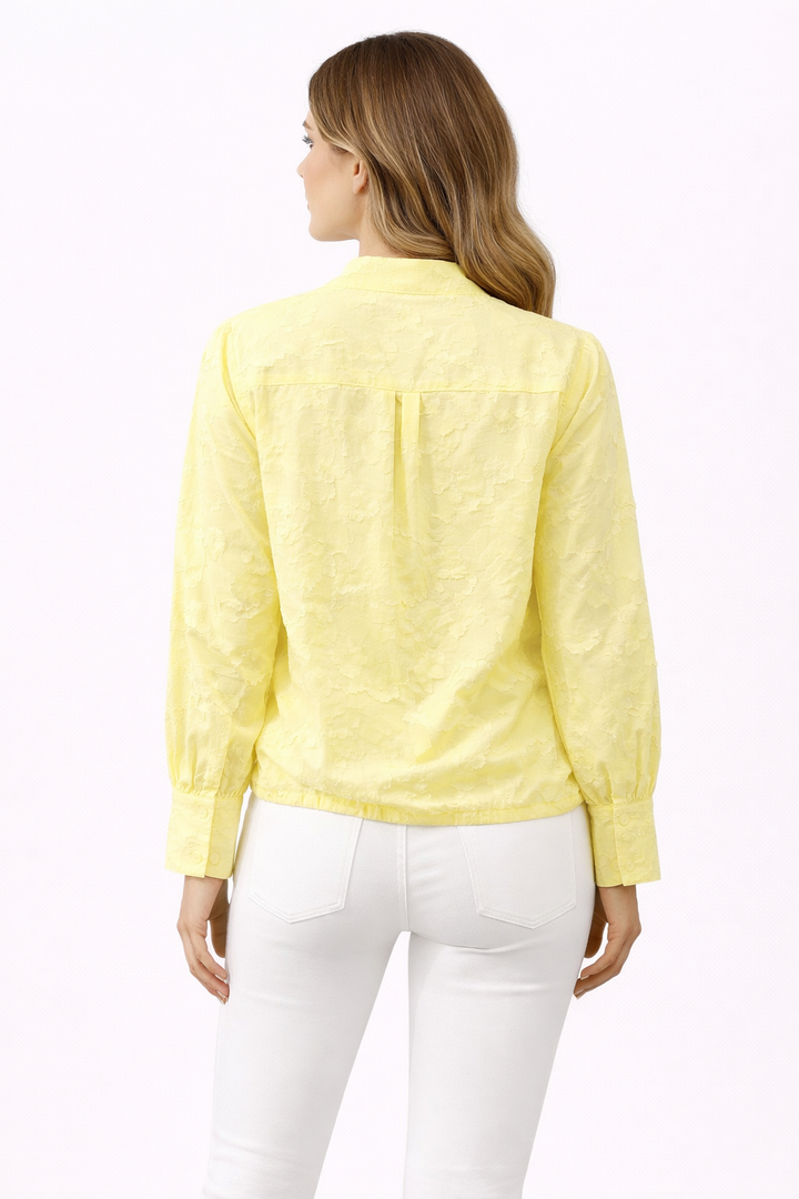 Elegante Jacquard Overslag Blouse 92288