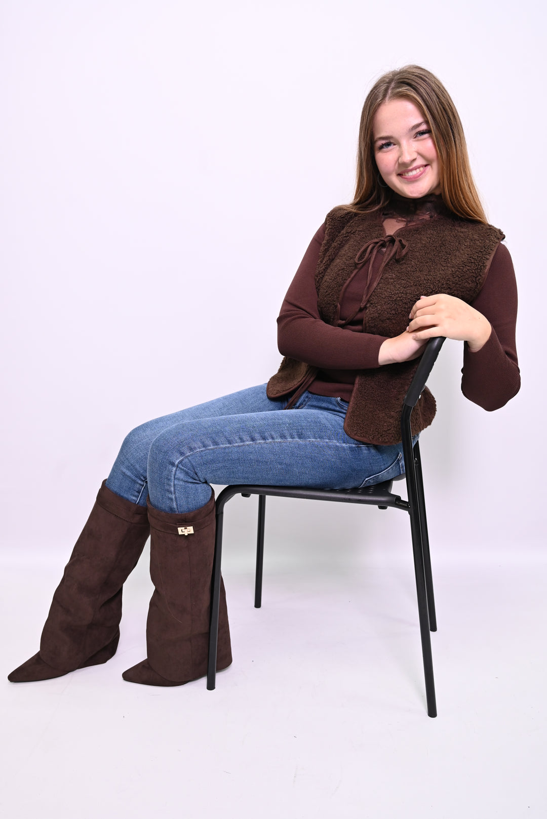 Lange Sharkboots Suède 6885