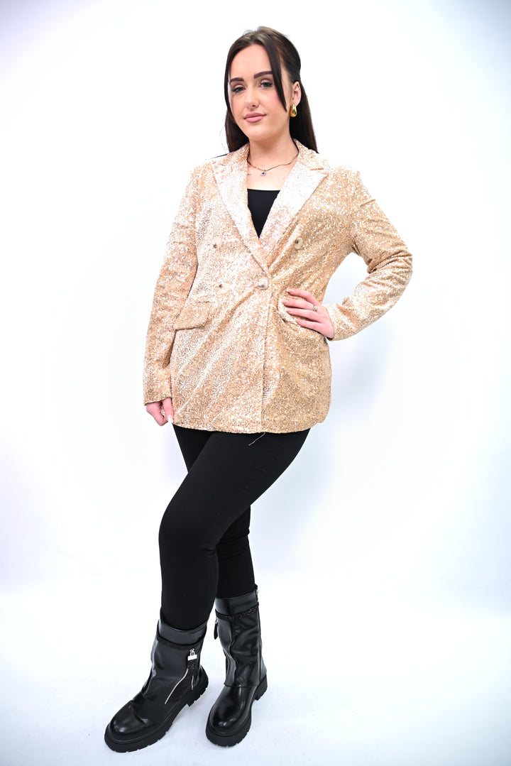 Blazer Paillette Sequin Blazer Cherry Koko 8309