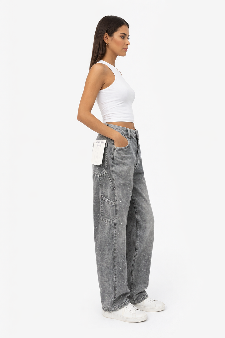 Nova Sparkle Cargo Balloon Jeans H905-3