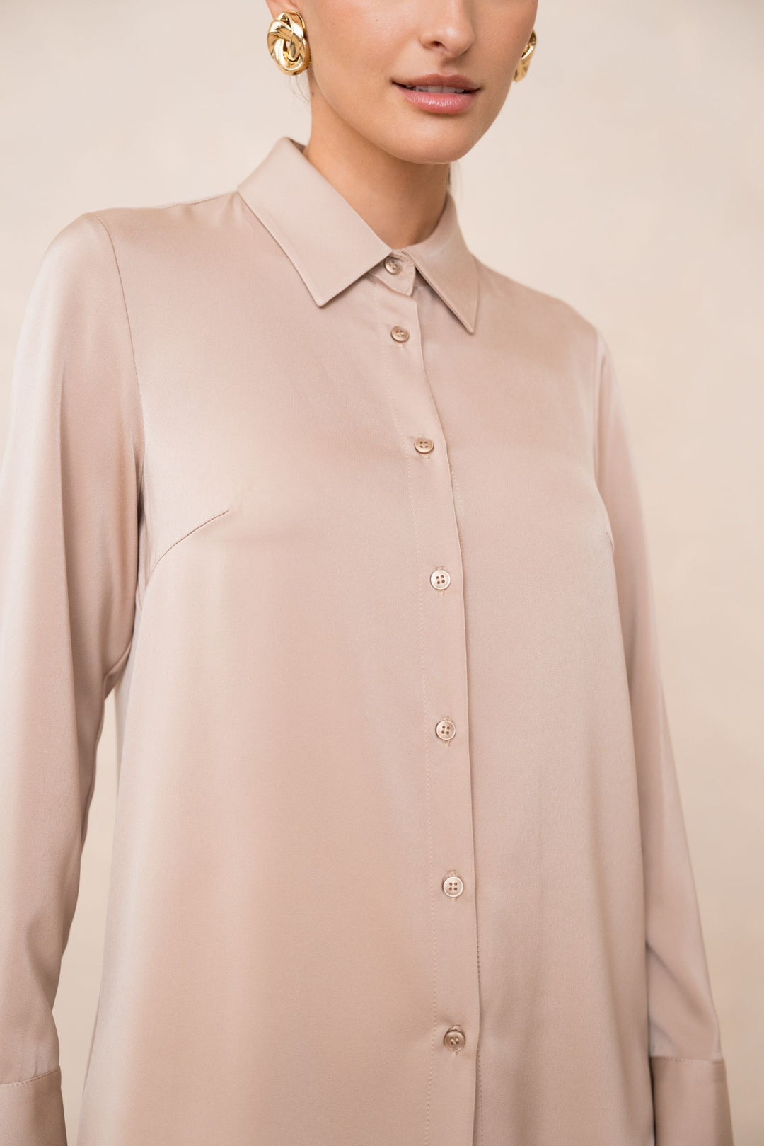 Blouse satijn Champagne Drift CH-7973