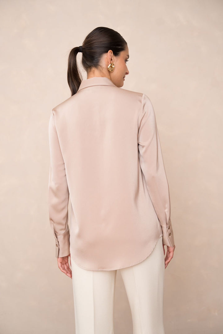 Blouse satijn Champagne Drift CH-7973