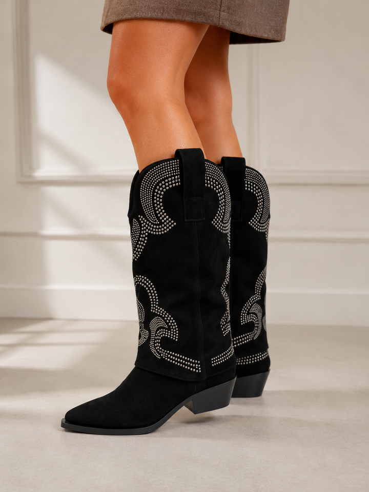 Dallas Sparkle Western Boots – Black KA25-38