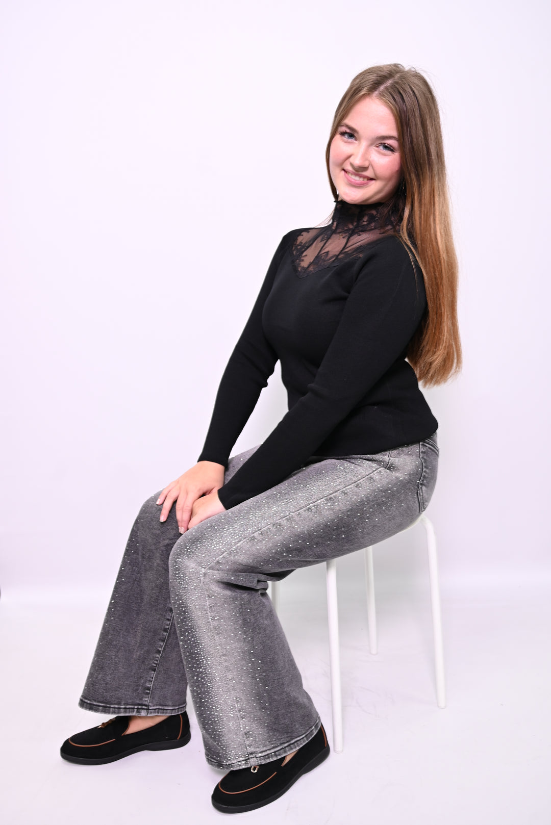 Grijze Glitter Jeans – Glamour Meets Comfort
HelloMiss H919-3