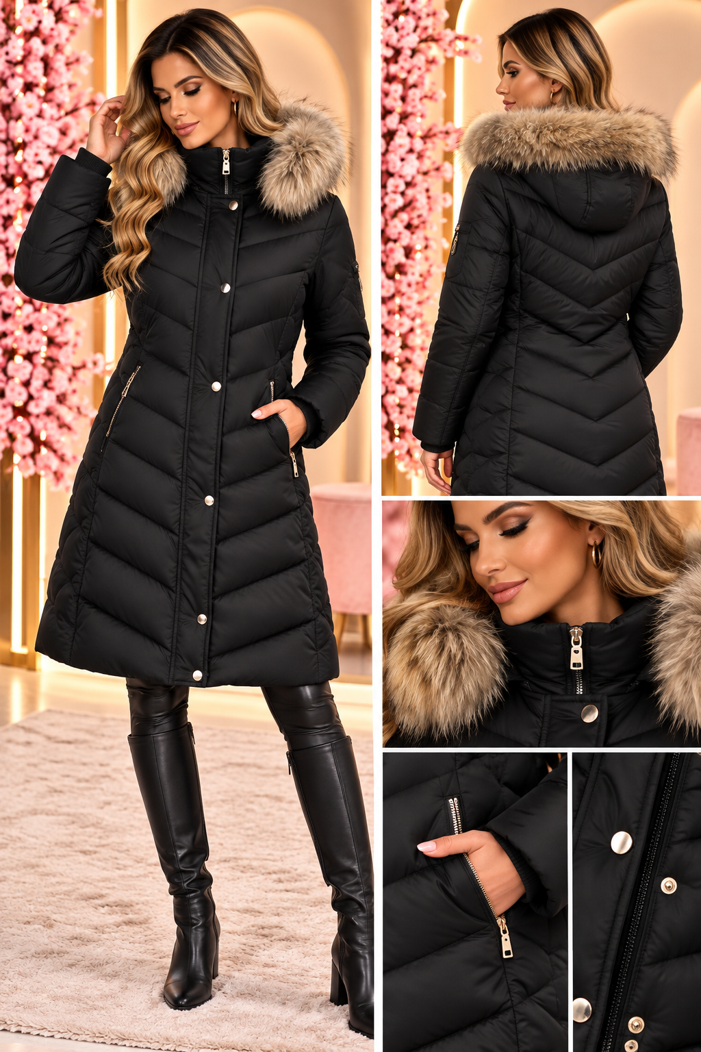 Aurora Luxe Faux Fur Puffer Coat NA6005