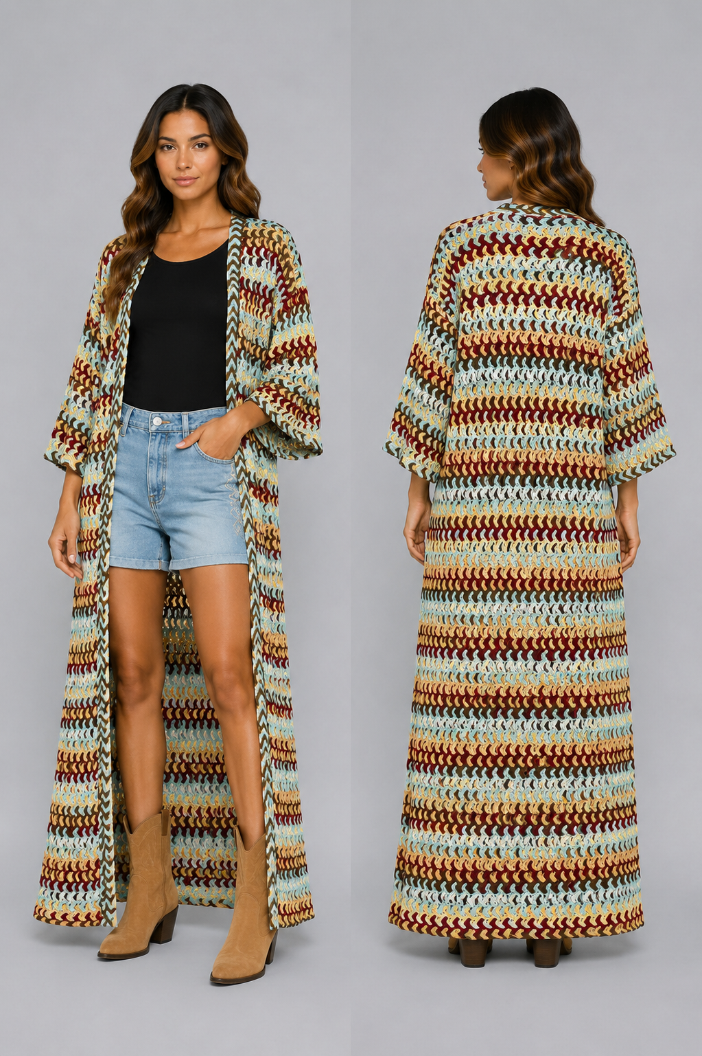 Bohemian Waves Maxi Kimono 2414