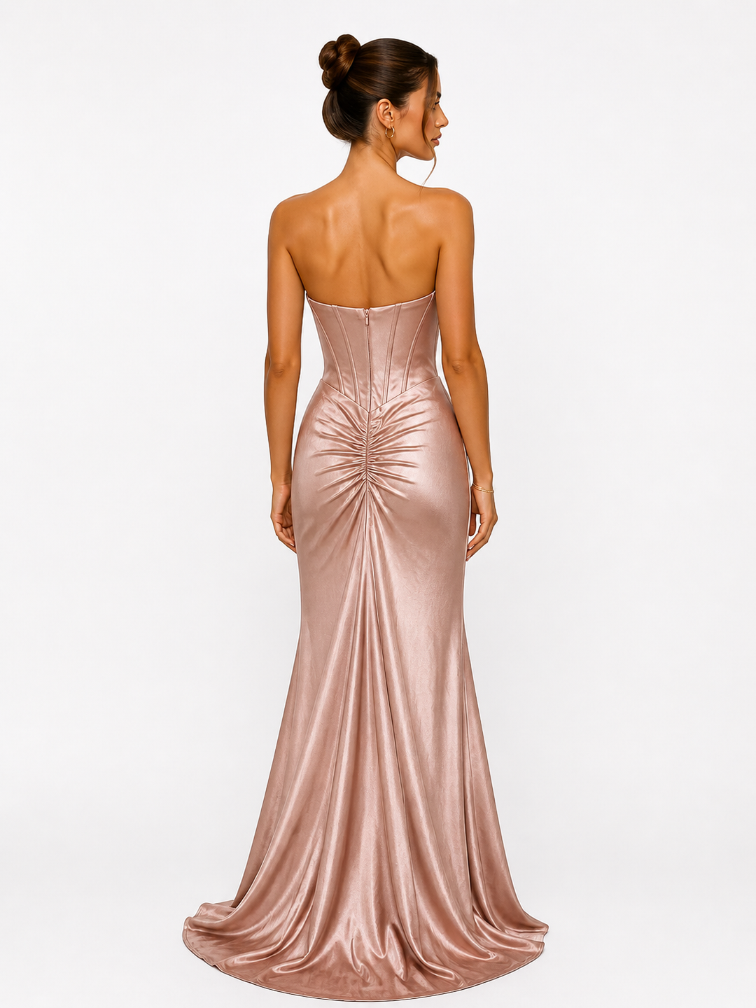 Ruby Elegance Corset Gown – Satin Luxe Edition F86059