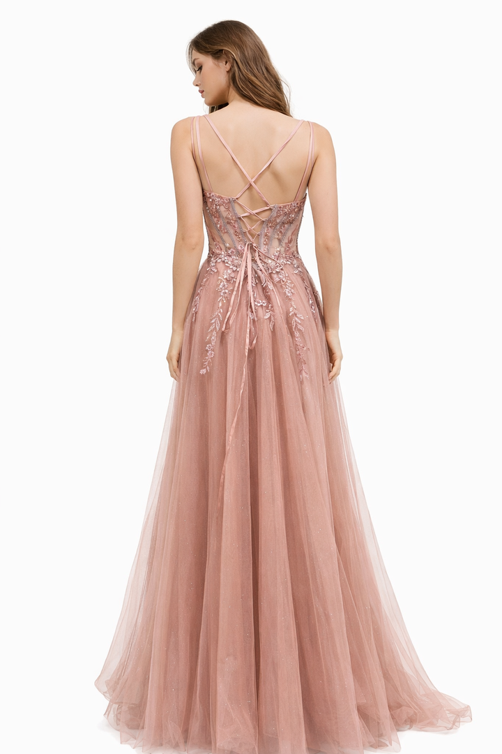 Rosé Elegance Gala Jurk 6778H