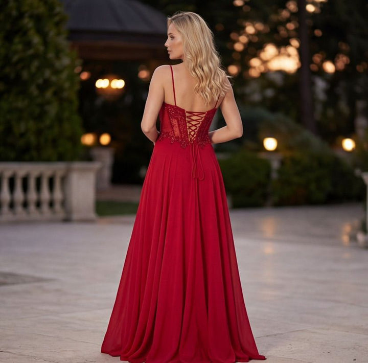 Celeste Glam Cape Evening Gown – Royal Blue, Blush Pink, Baby Blue & Ruby Red 0041