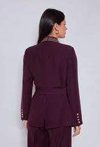 Monroe Royale Studded Blazer – Burgundy 1856