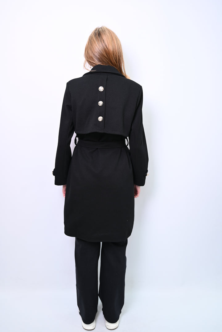 Crimson Veil – Belted Statement Coat 88139