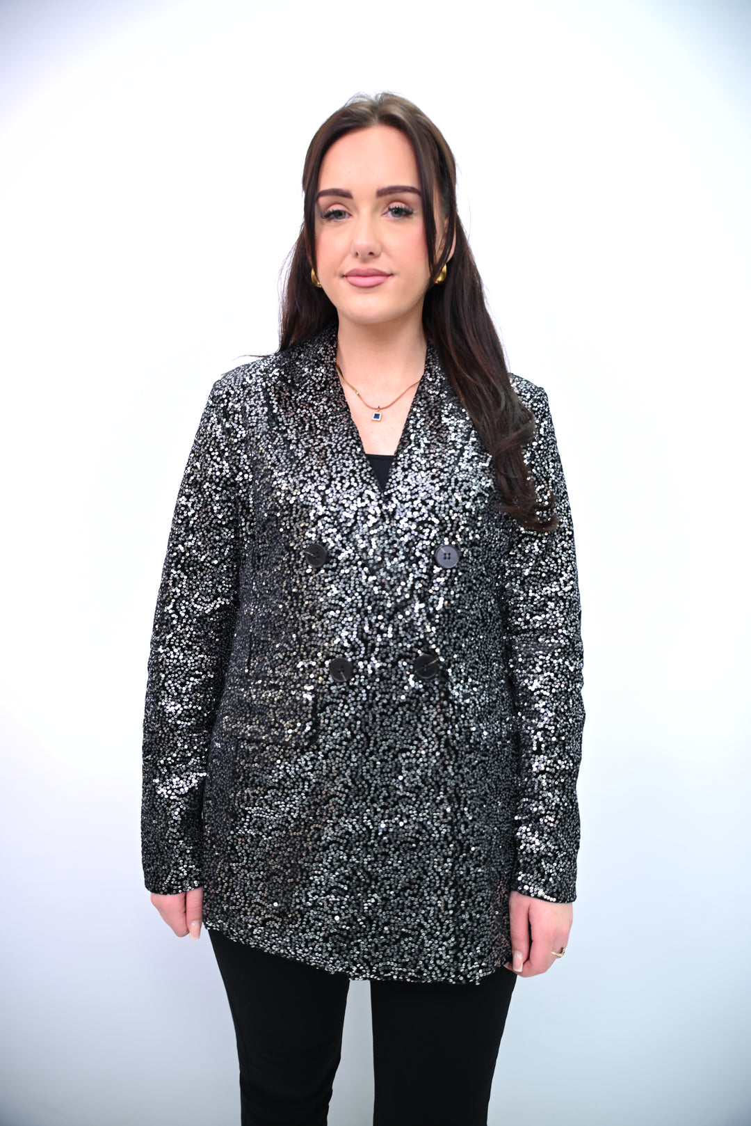 Blazer Paillette Sequin Blazer Cherry Koko 8309