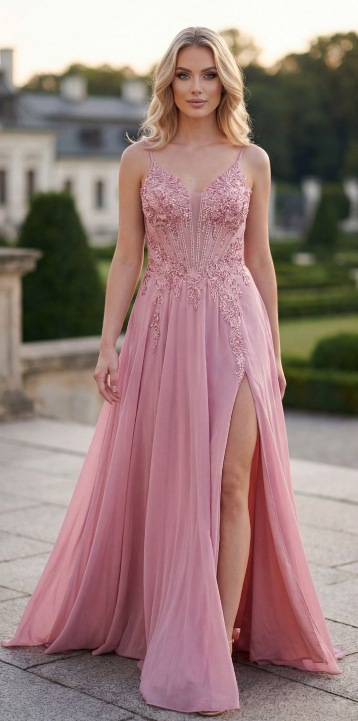 Celeste Glam Cape Evening Gown – Royal Blue, Blush Pink, Baby Blue & Ruby Red 0041