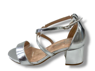 Stijlvolle Metallic Sandalen met Blokhak FI-218