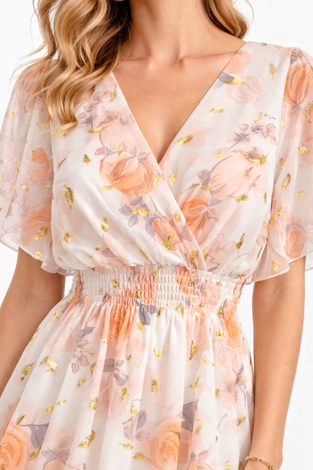 Luna Rose Chiffon Jurk – Roze Bloemenprint 55133