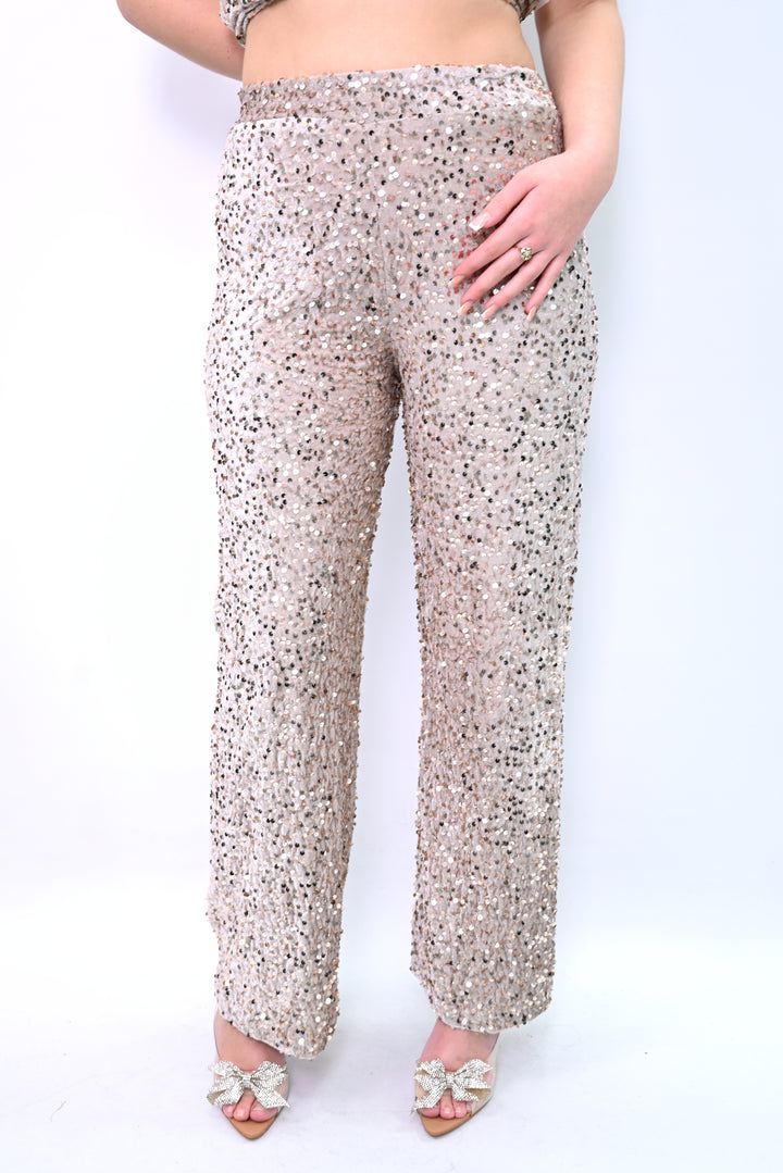 Noir Scintille Broeken Paillette met voering 10460