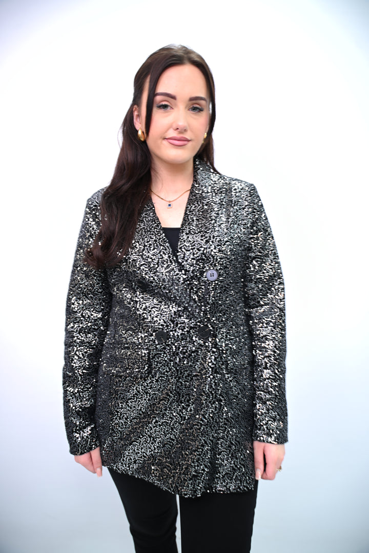 Blazer Paillette Sequin Blazer Cherry Koko 8309