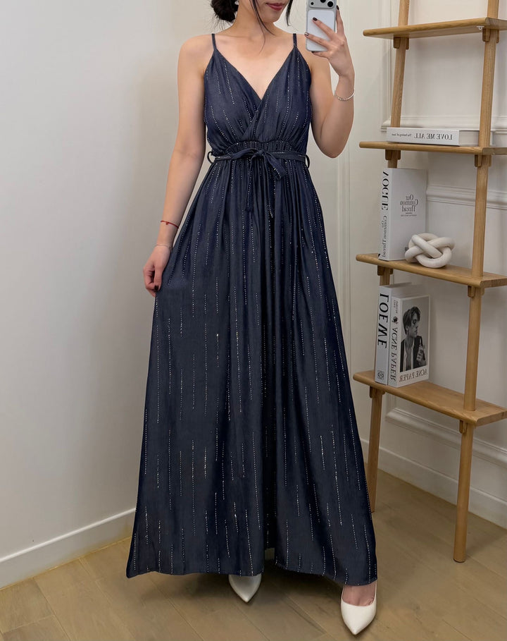 Celeste Shimmer Maxi Dress – Sage Green AZ624
