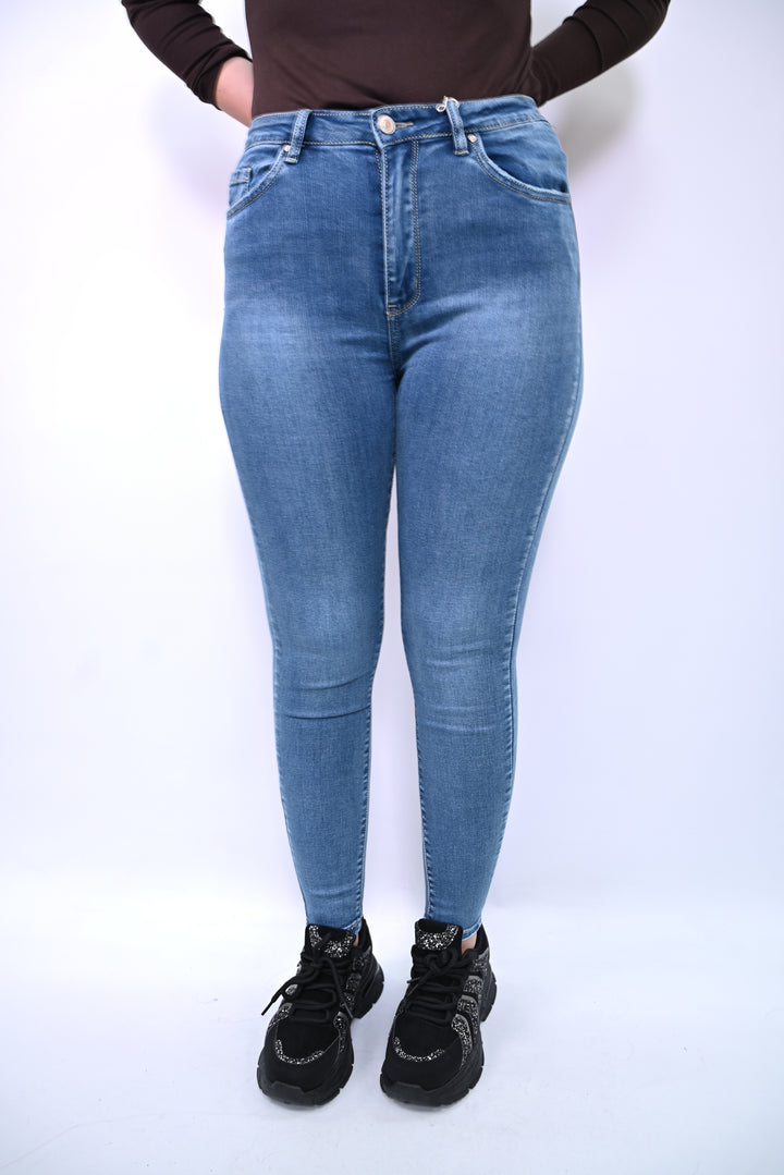 High-Rise Light Wash Skinny Jeans Megusto PT9005A