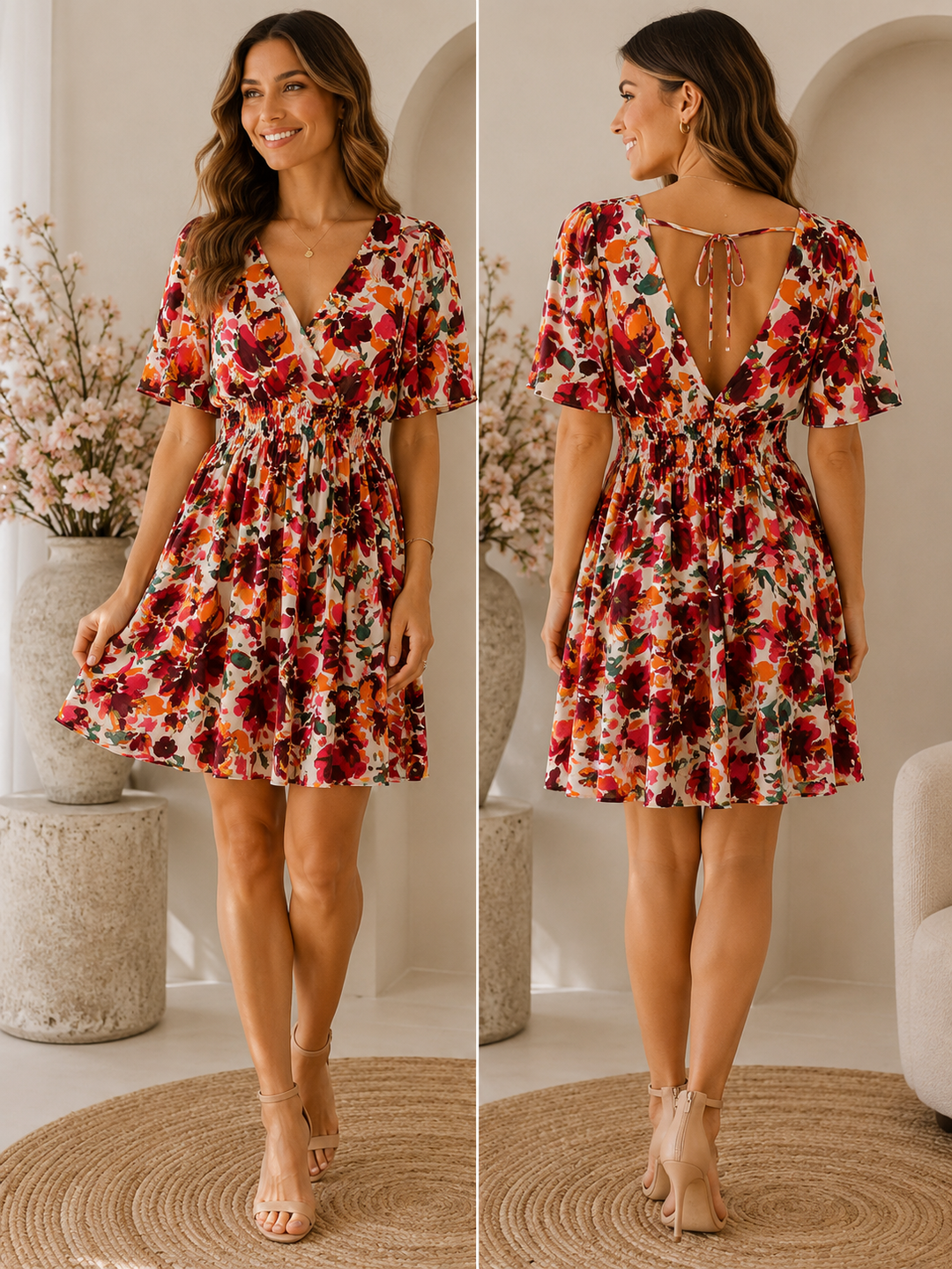 Valentina Floral Jurk – Sunset Bloom 55196