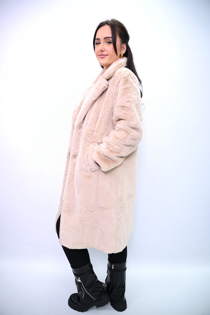 Noir Éclipse – Lange Faux Fur Jas A2501