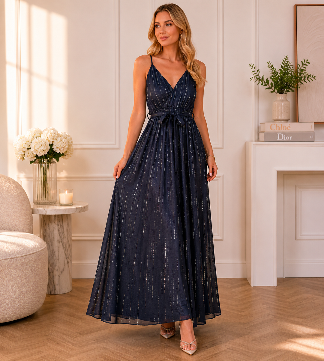Celeste Shimmer Maxi Dress – Sage Green AZ624