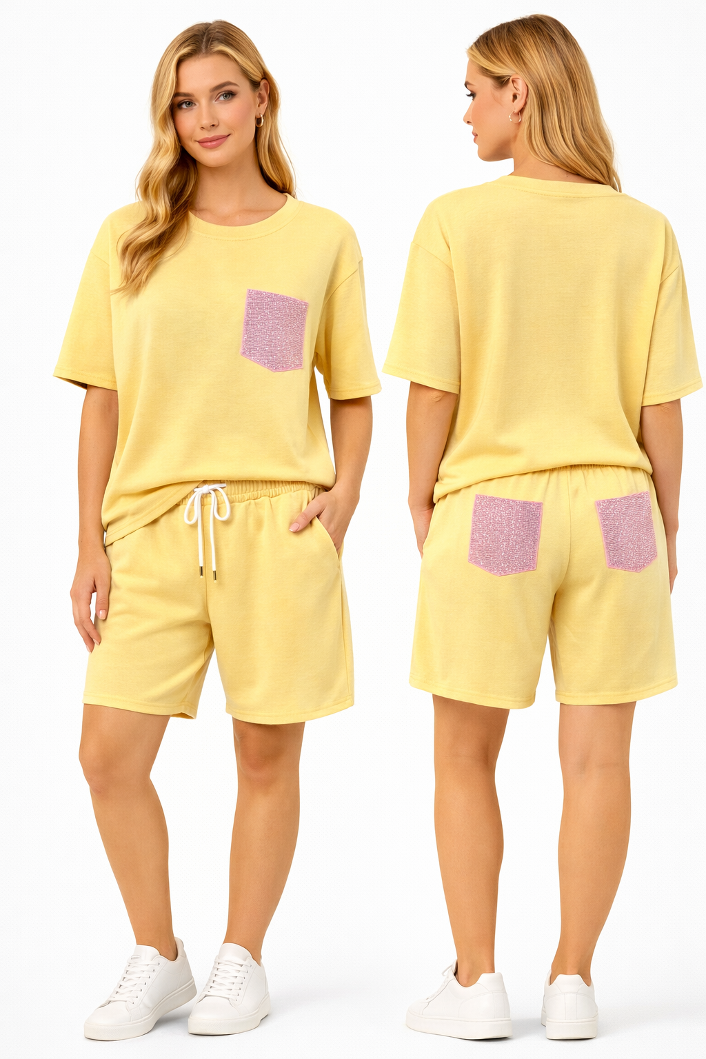 Sparkle Pocket Lounge Short Set 2383