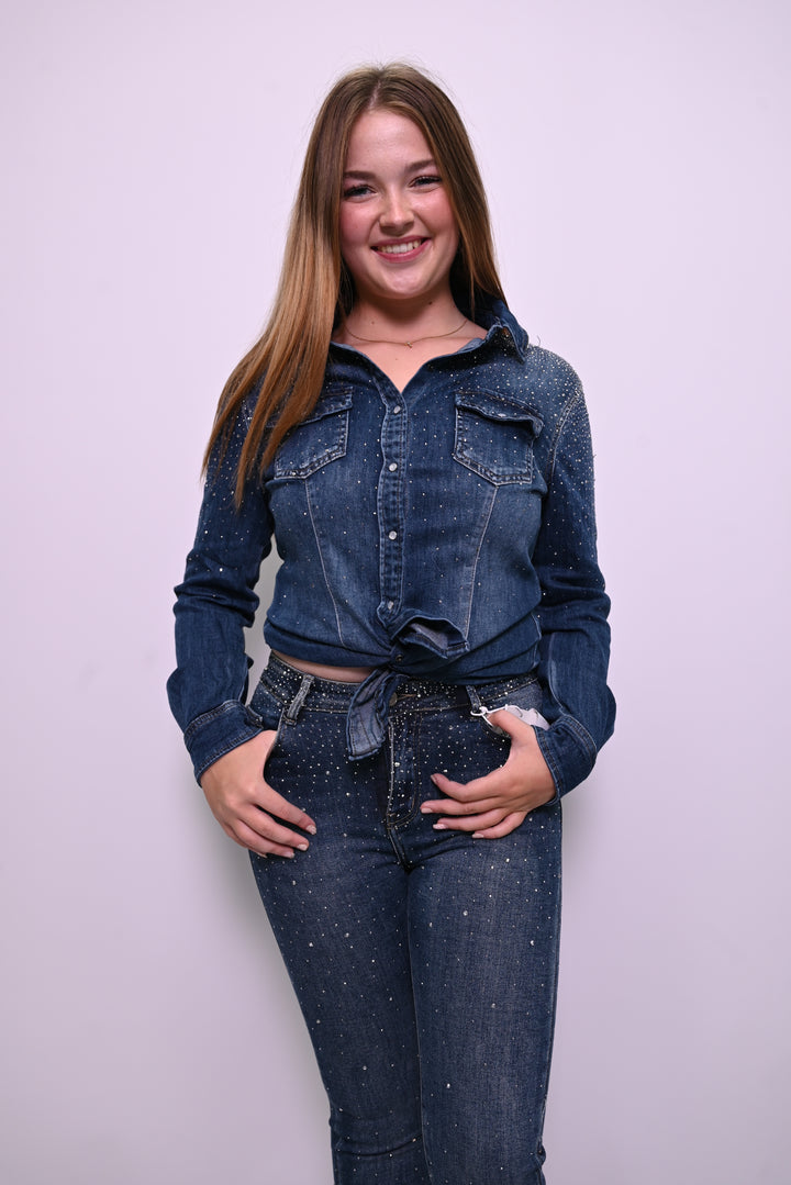 Sparkle Denim Blouse M2293