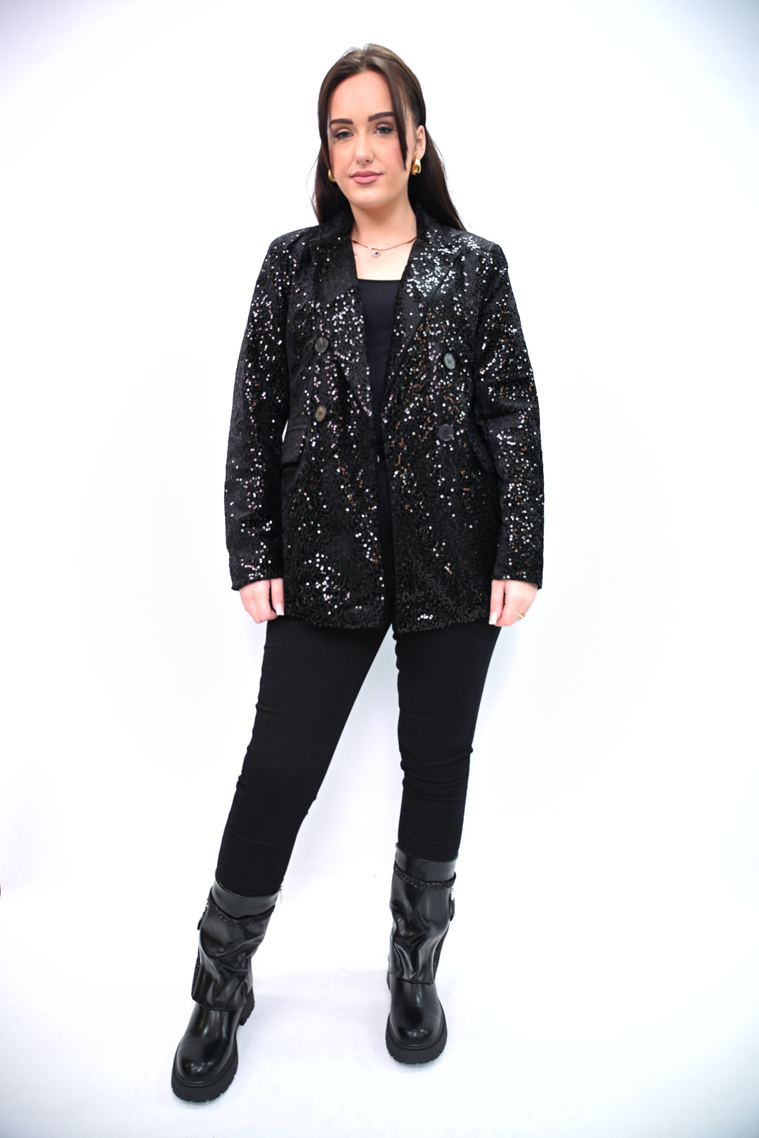 Blazer Paillette Sequin Blazer Cherry Koko 8309