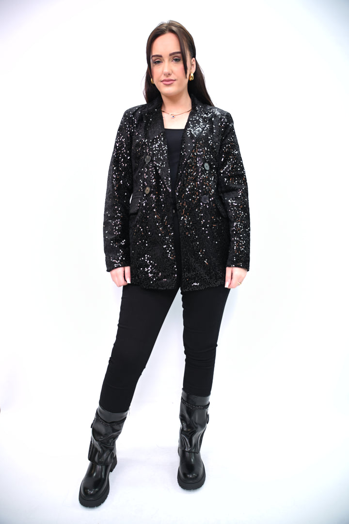 Blazer Paillette Sequin Blazer Cherry Koko 8309