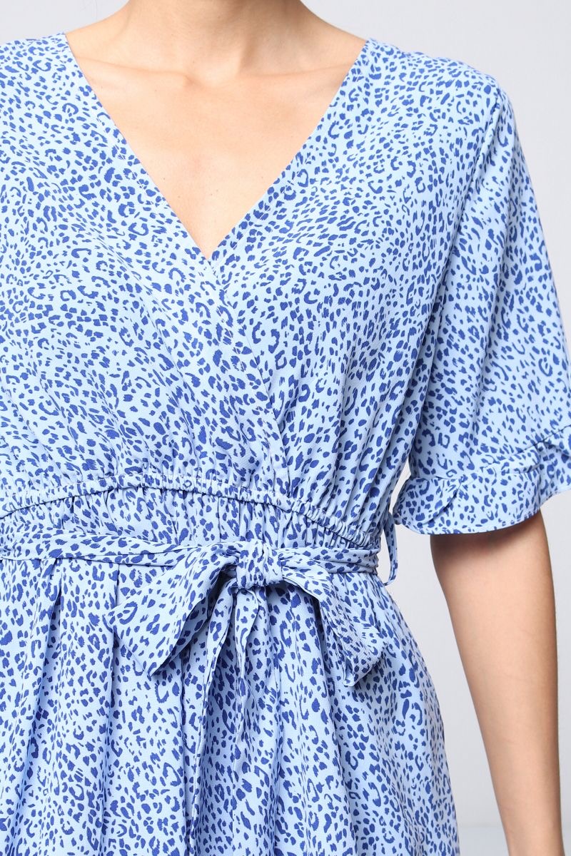 Léonie Leopard Wrap Dress – Pink Blush K5097