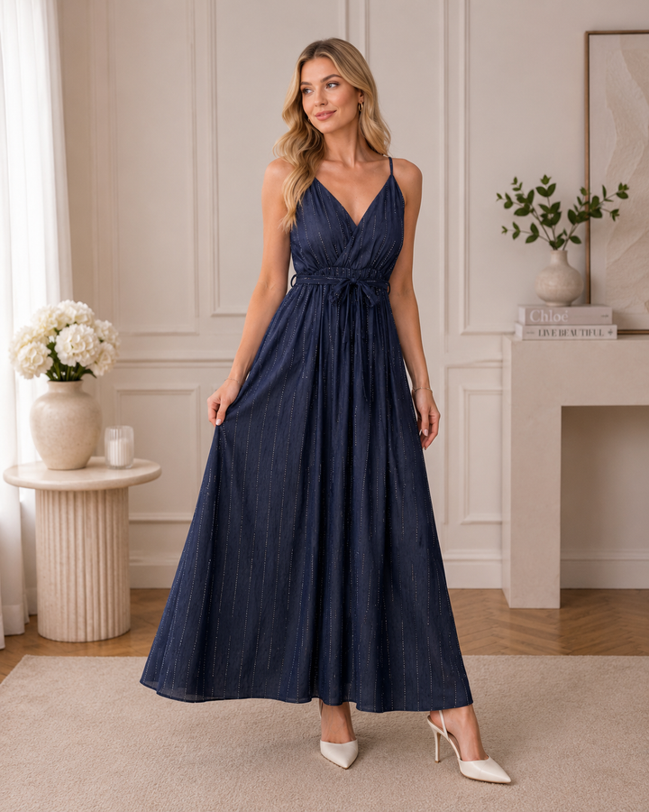 Celeste Shimmer Maxi Dress – Sage Green AZ624