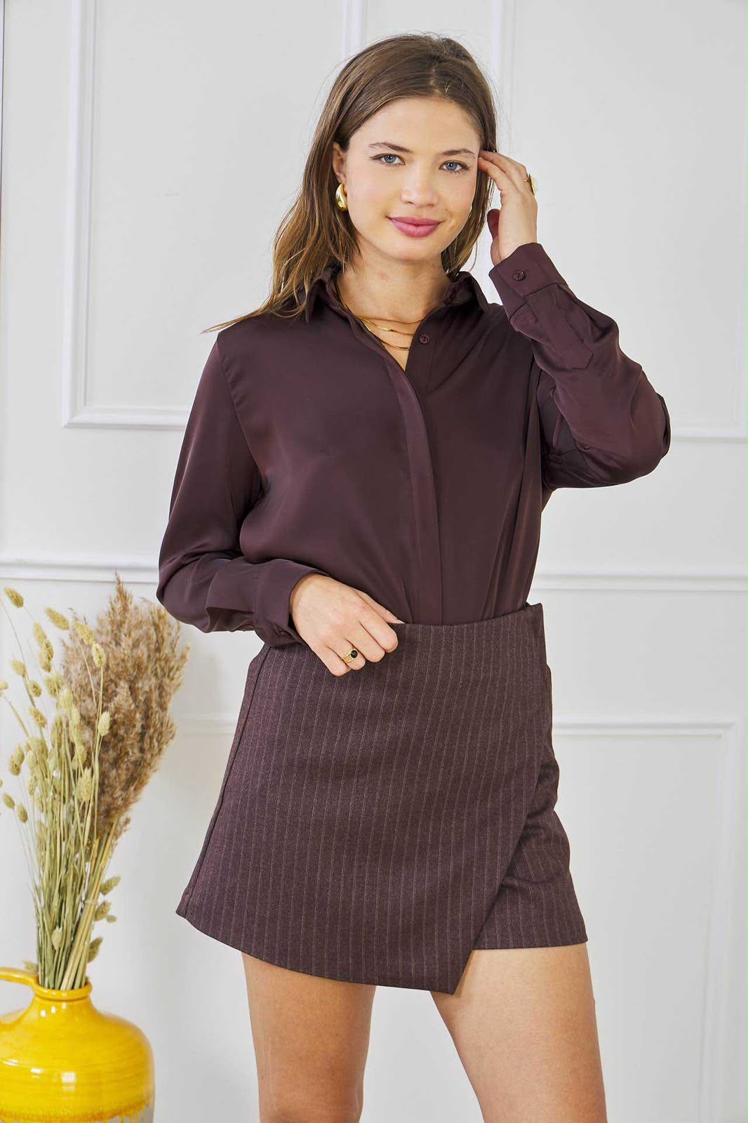Elegant Satin Touch Blouse CH316