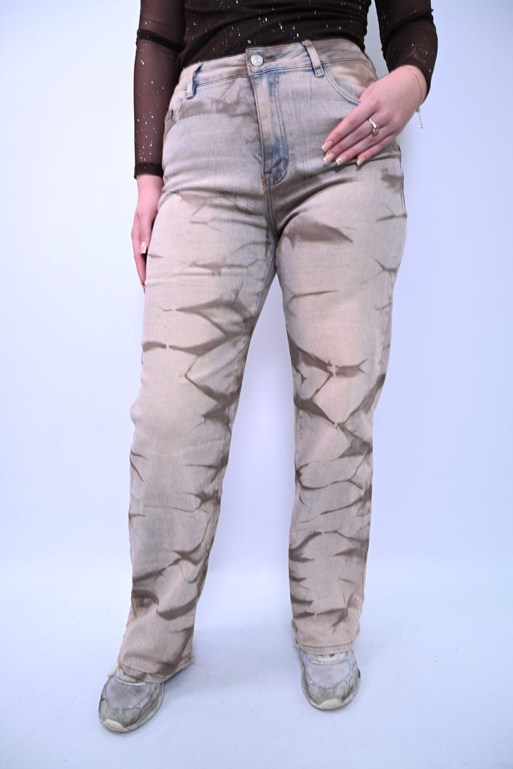 Voltage Fade” – Bleached Pattern Denim HelloMiss H976