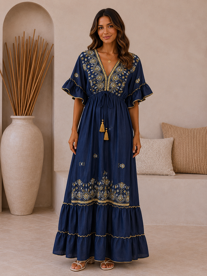 Sahara Embroidery Maxi Dress AV-120