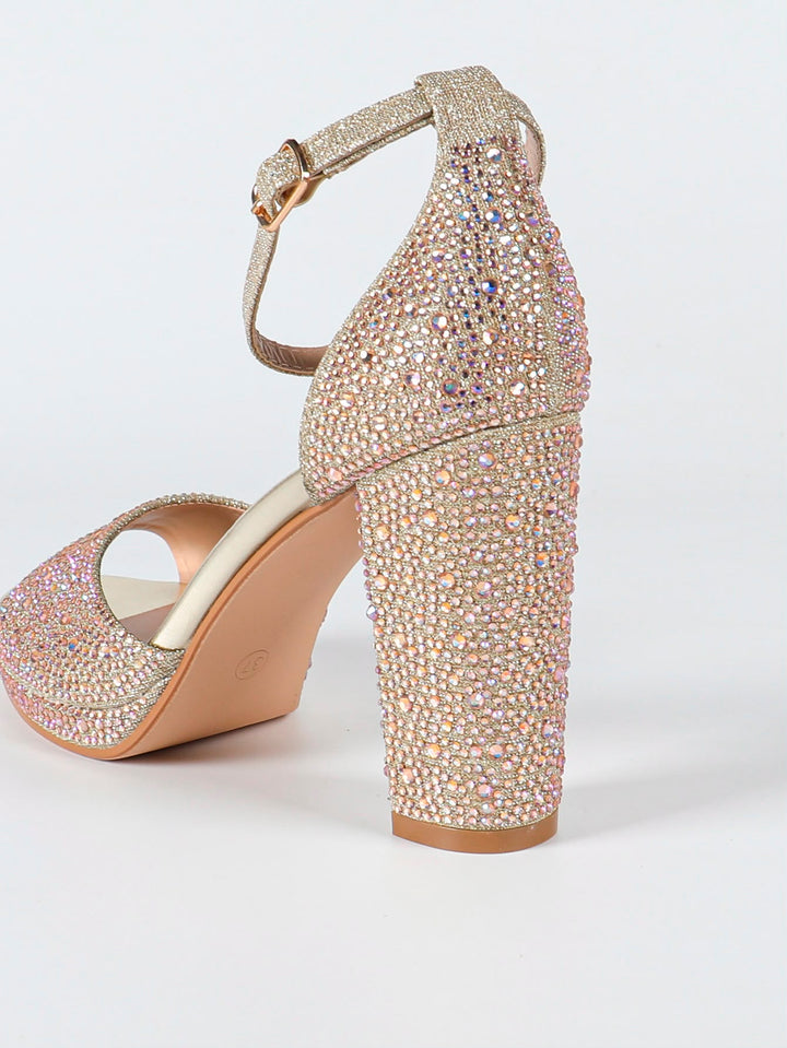 Celestia Crystal Block Heels Y490