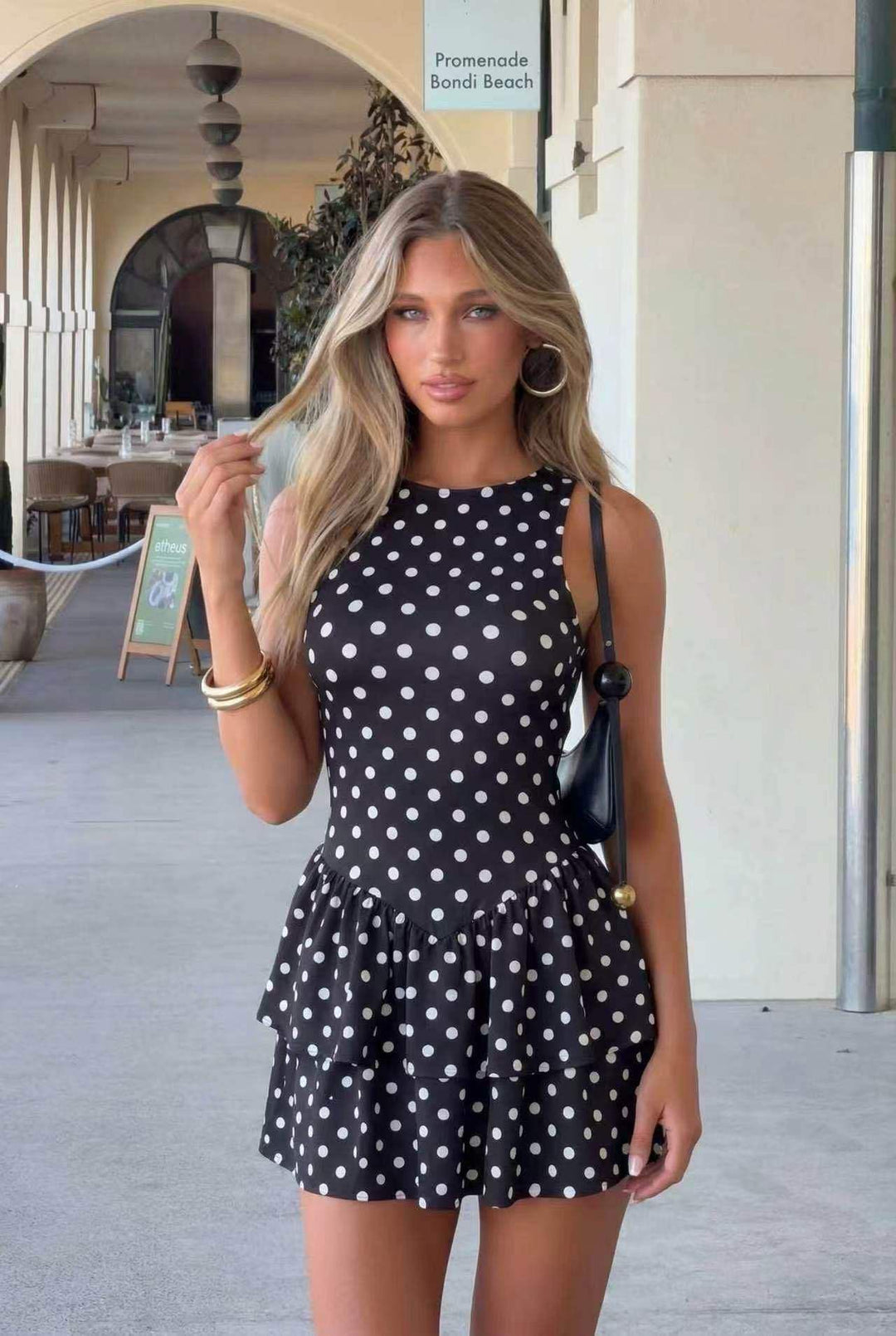 Monroe Polka Ruffle Dress 26372