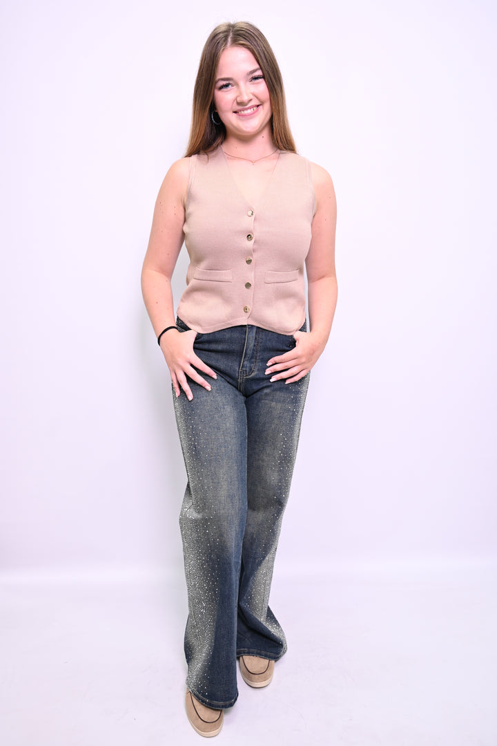 Button-Up Tailored Vest 7061